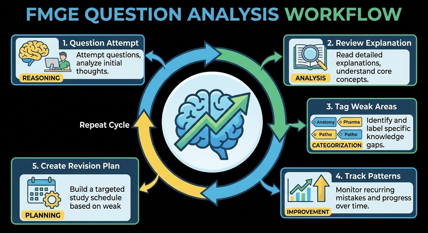 FMGE question bank analysis workflow for identifying weak areas