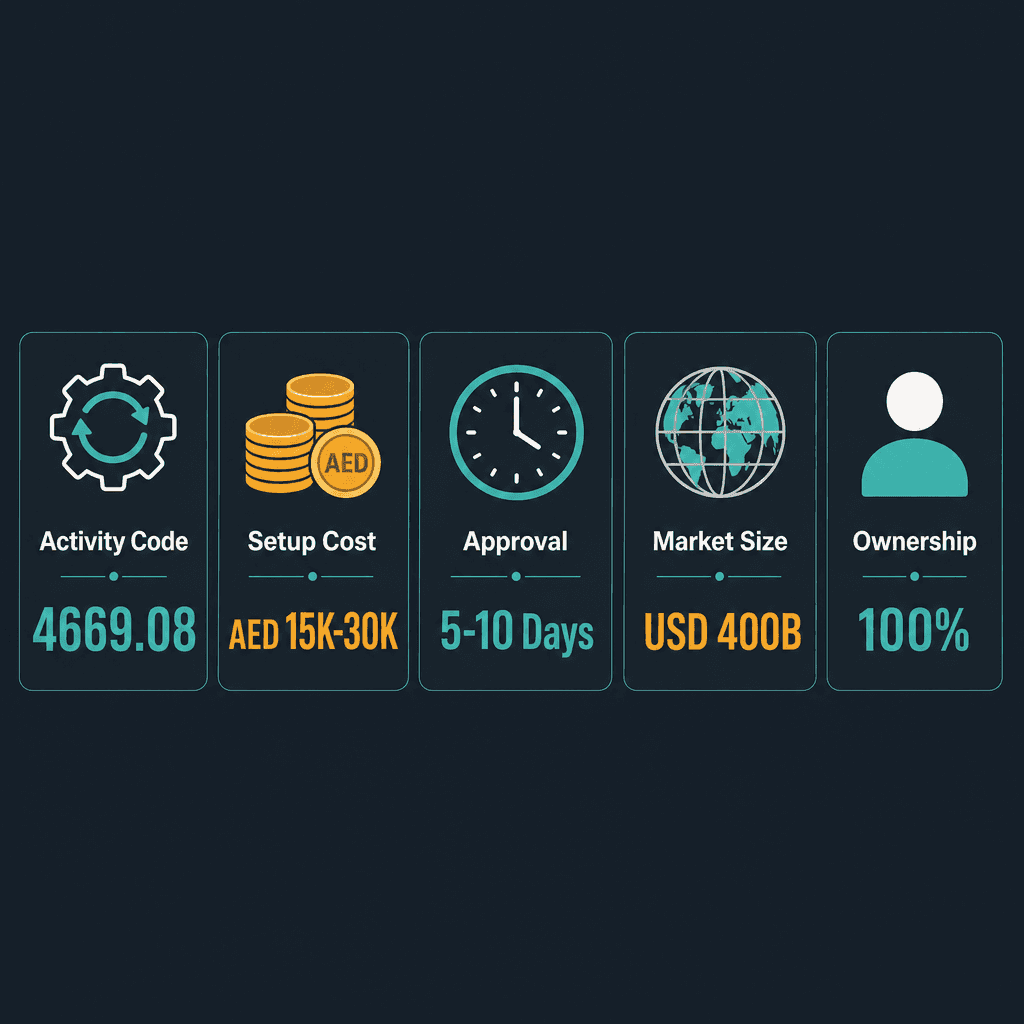 Infographic: Metal Scrap & Recycling Materials Trading License in Dubai: Cost and Requirements