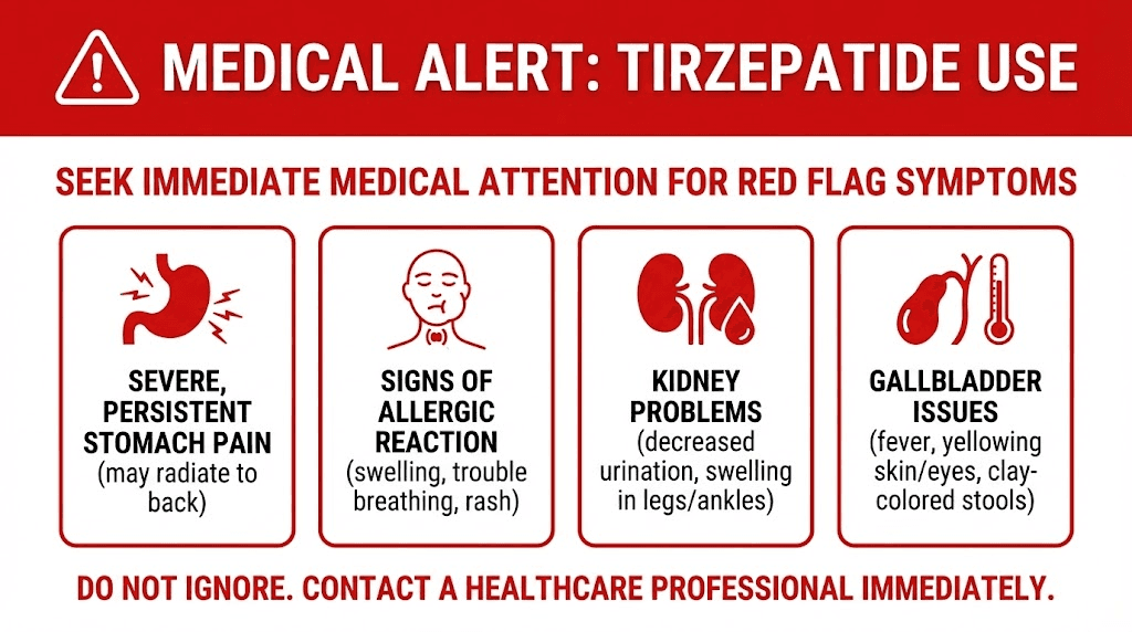 When to see a doctor for tirzepatide diarrhea red flag symptoms