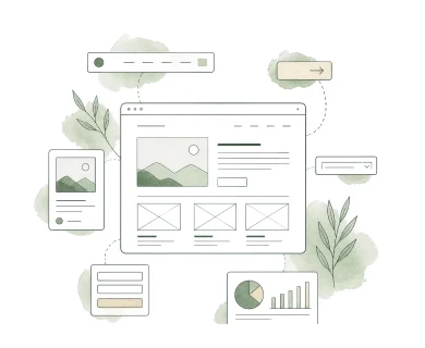 Website with components around it