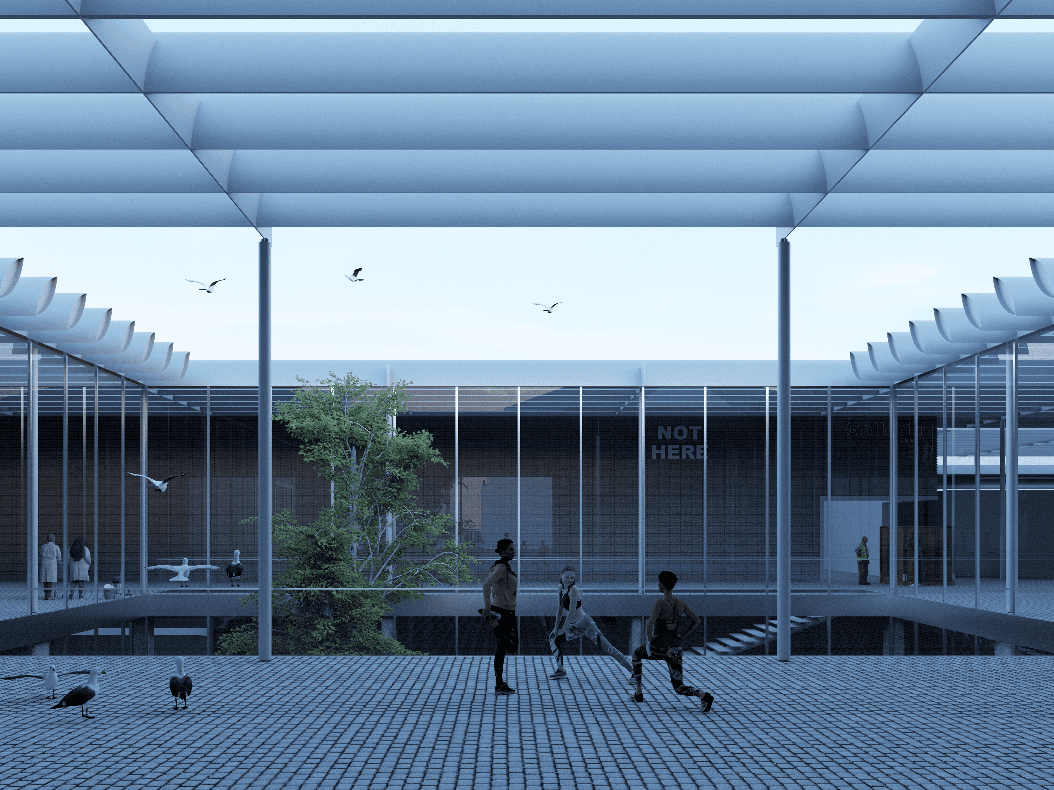 Trondheim Art Museum musée perspective patio central