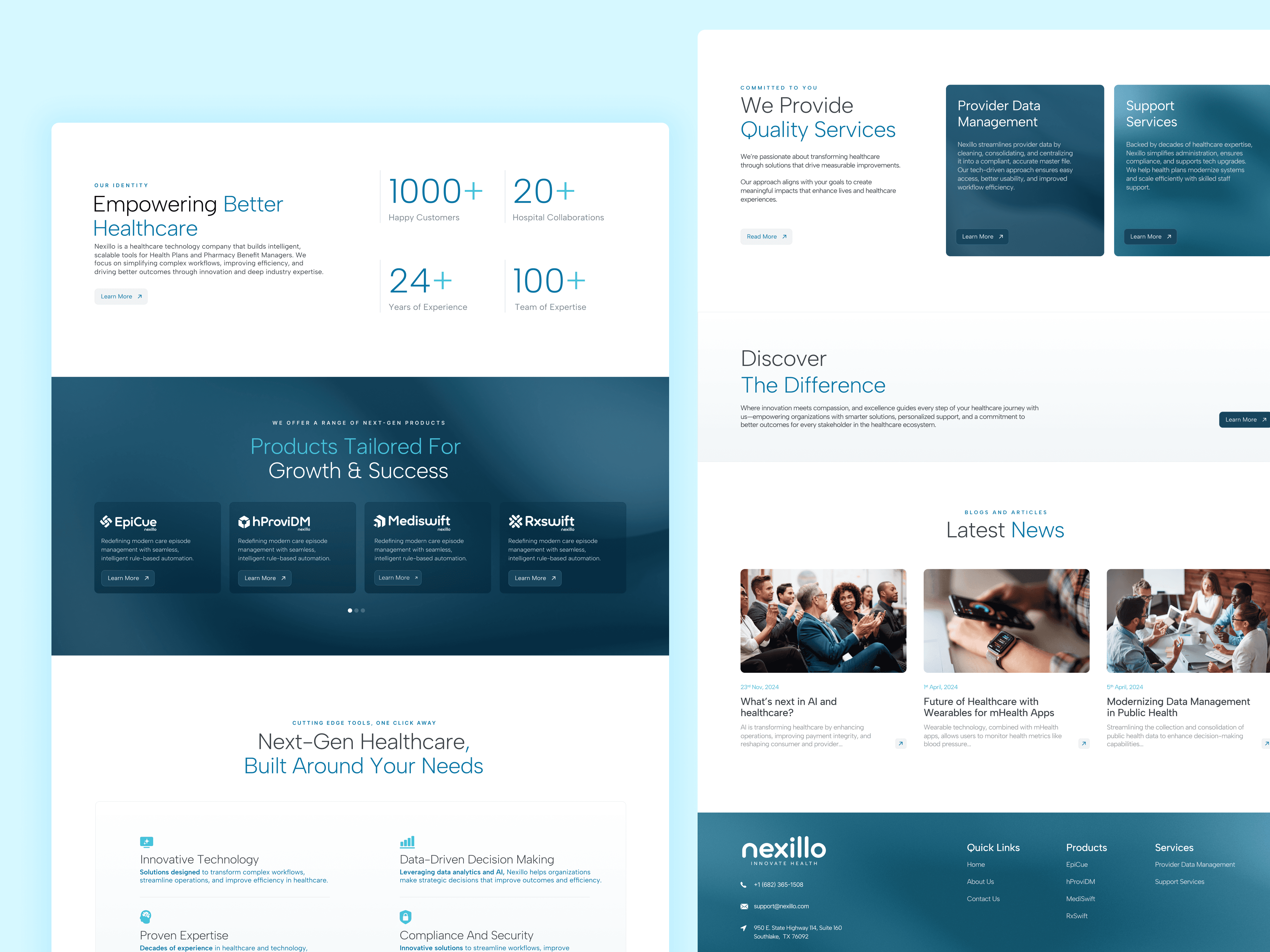 Nexillo Health Homepage Design