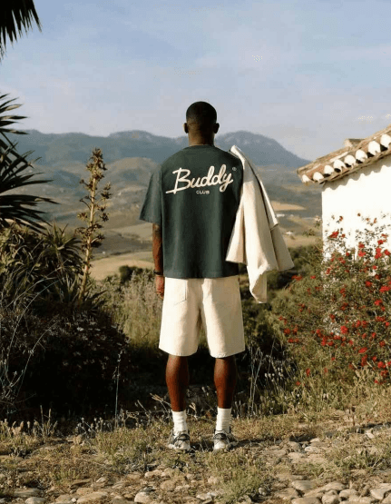 Woman in a dark golf outfit mid-swing on a lush green golf course, with sand bunkers and trees in the background, promoting a 38% discount.