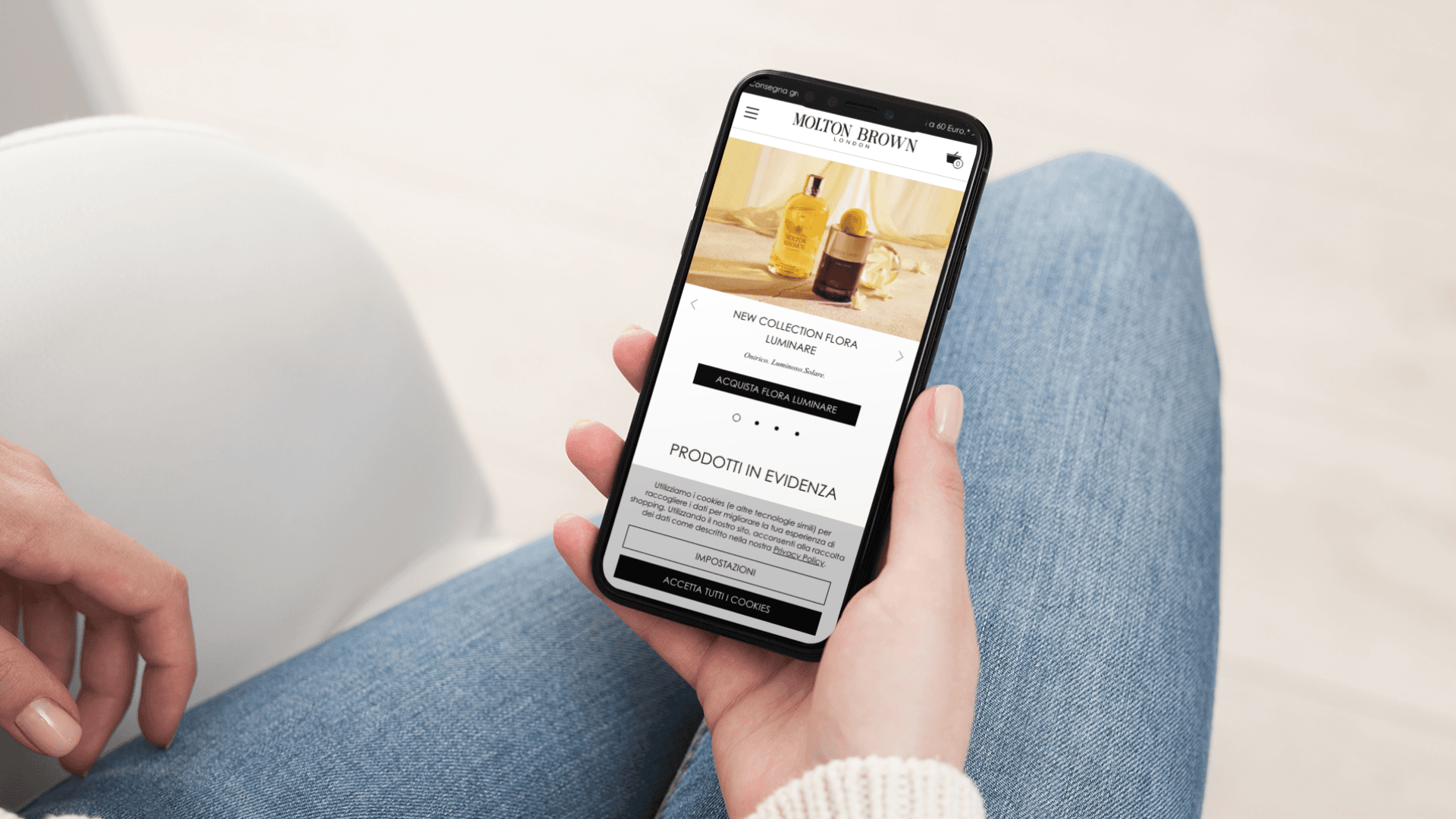Molton Brown website on mobile