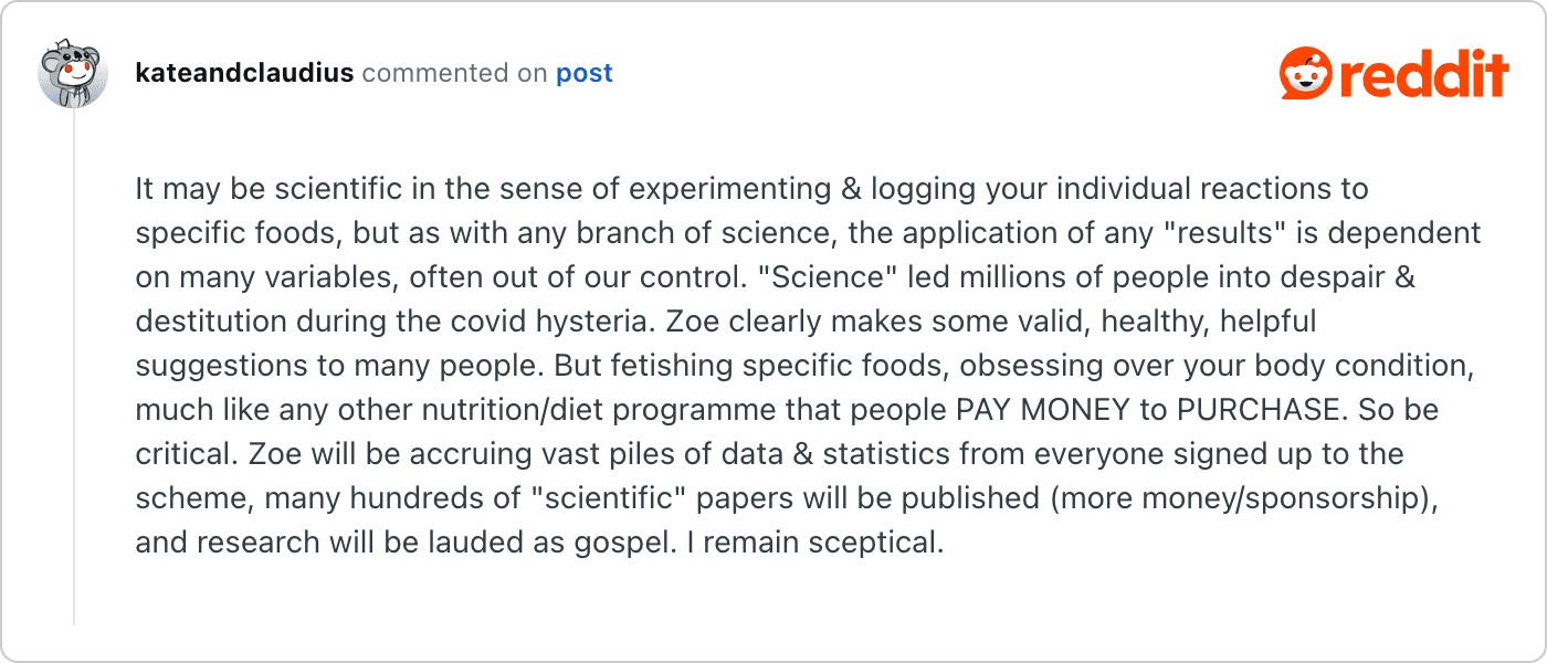 Post on Reddit
