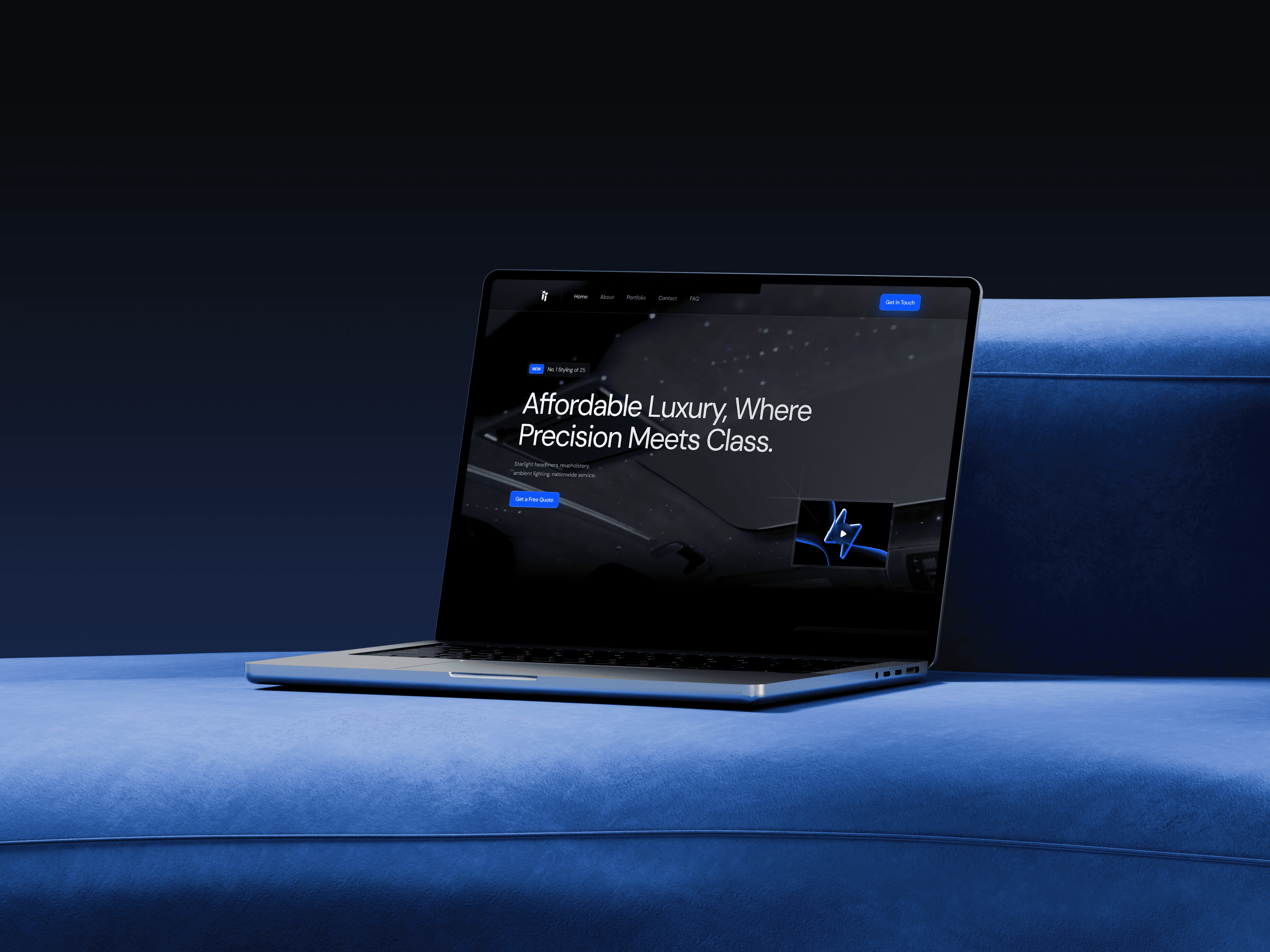 Hero image featuring a website on the laptop