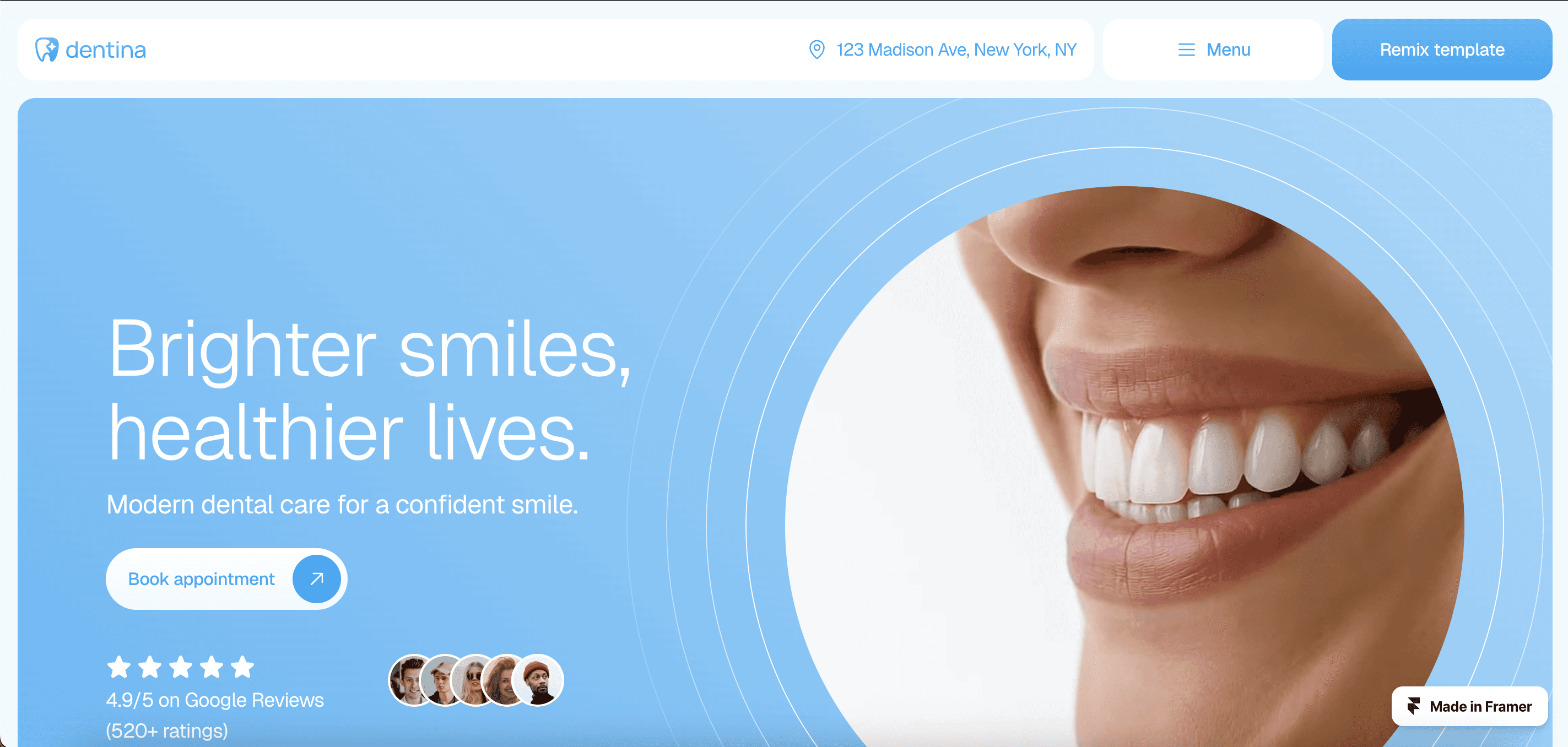 Dentina - dental website template