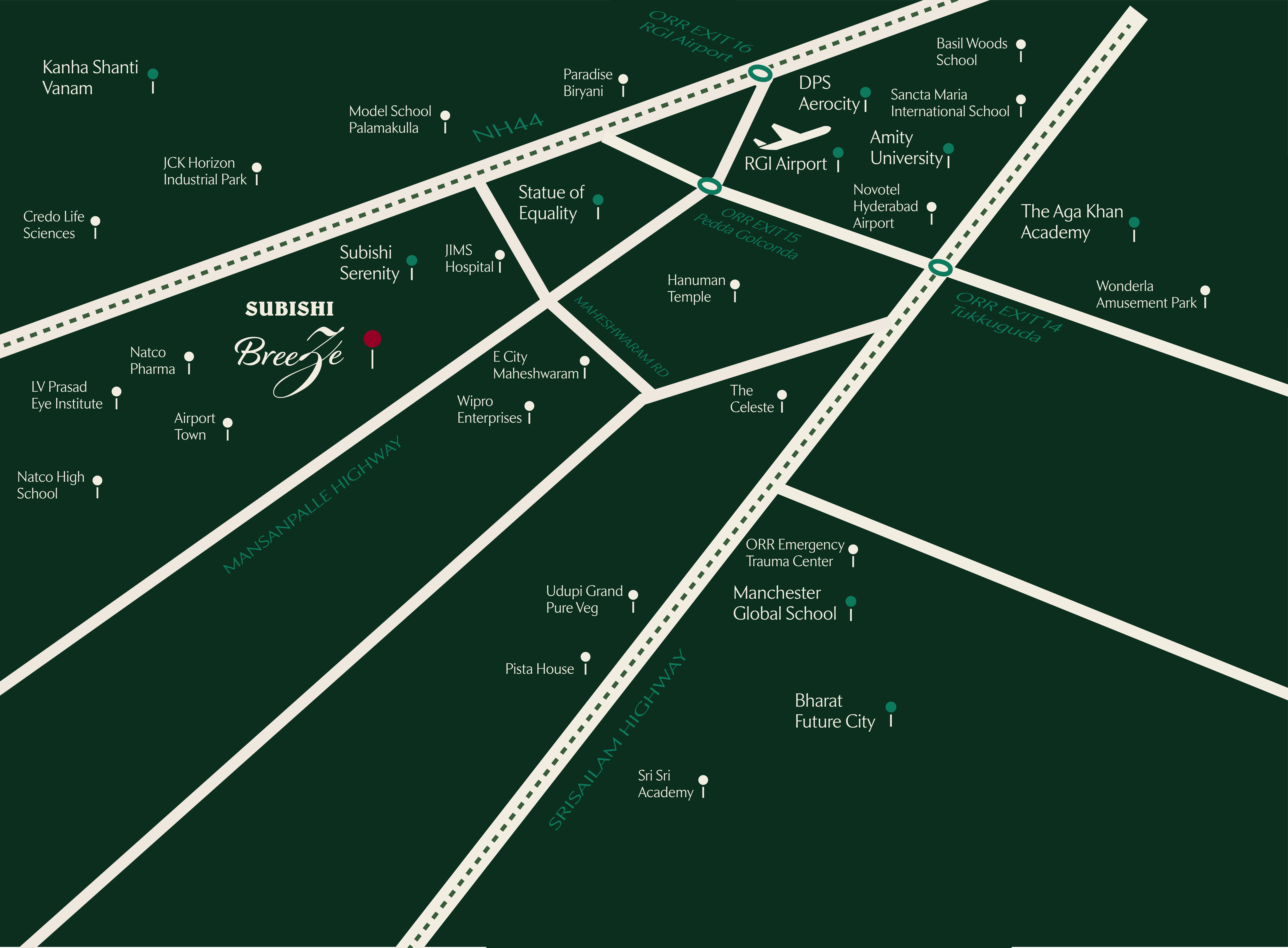 Subishi Breeze — Connectivity & Location Map