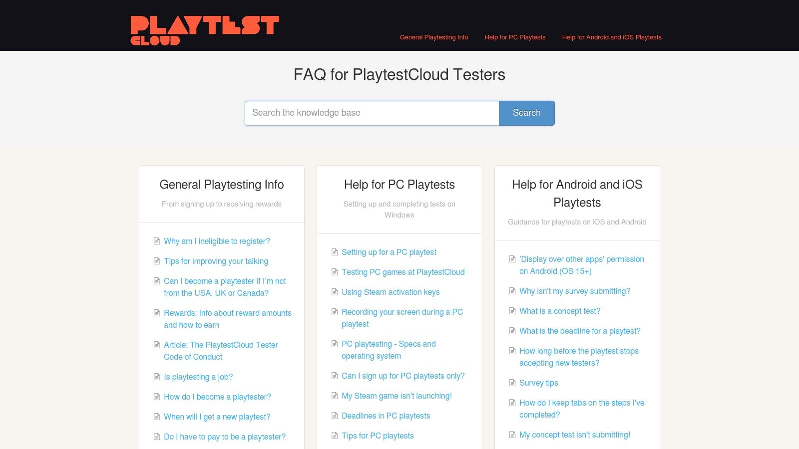 PlaytestCloud (Game Tester Panel)