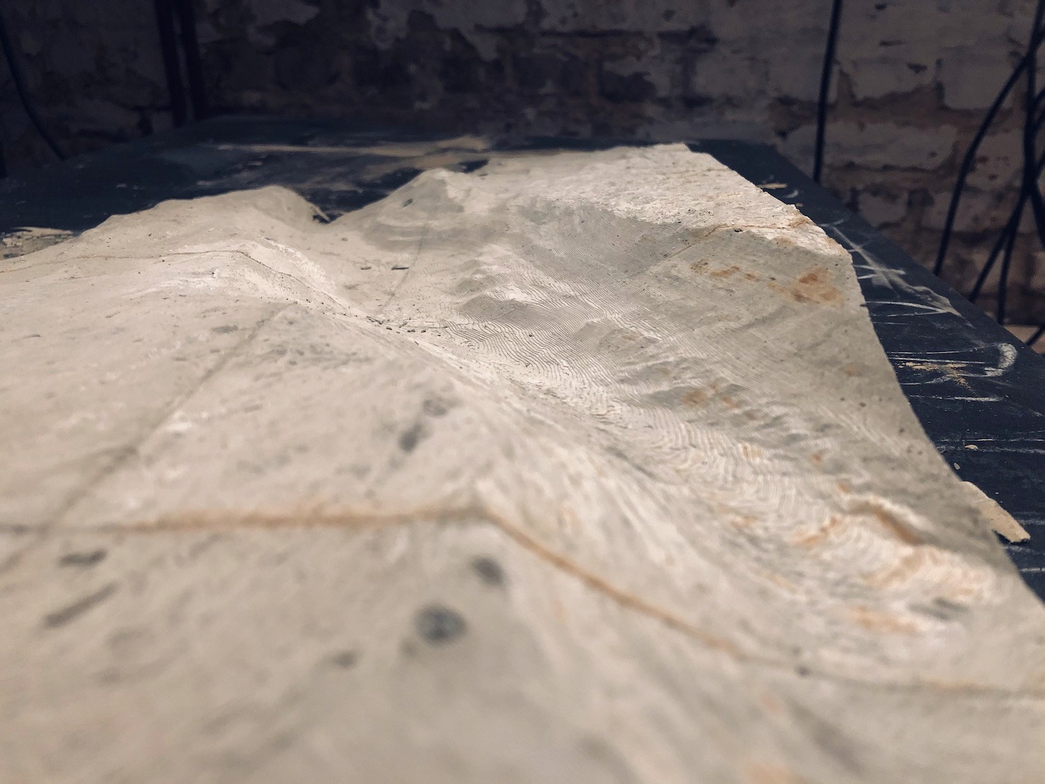 close up image of mar sculpture during fabrication