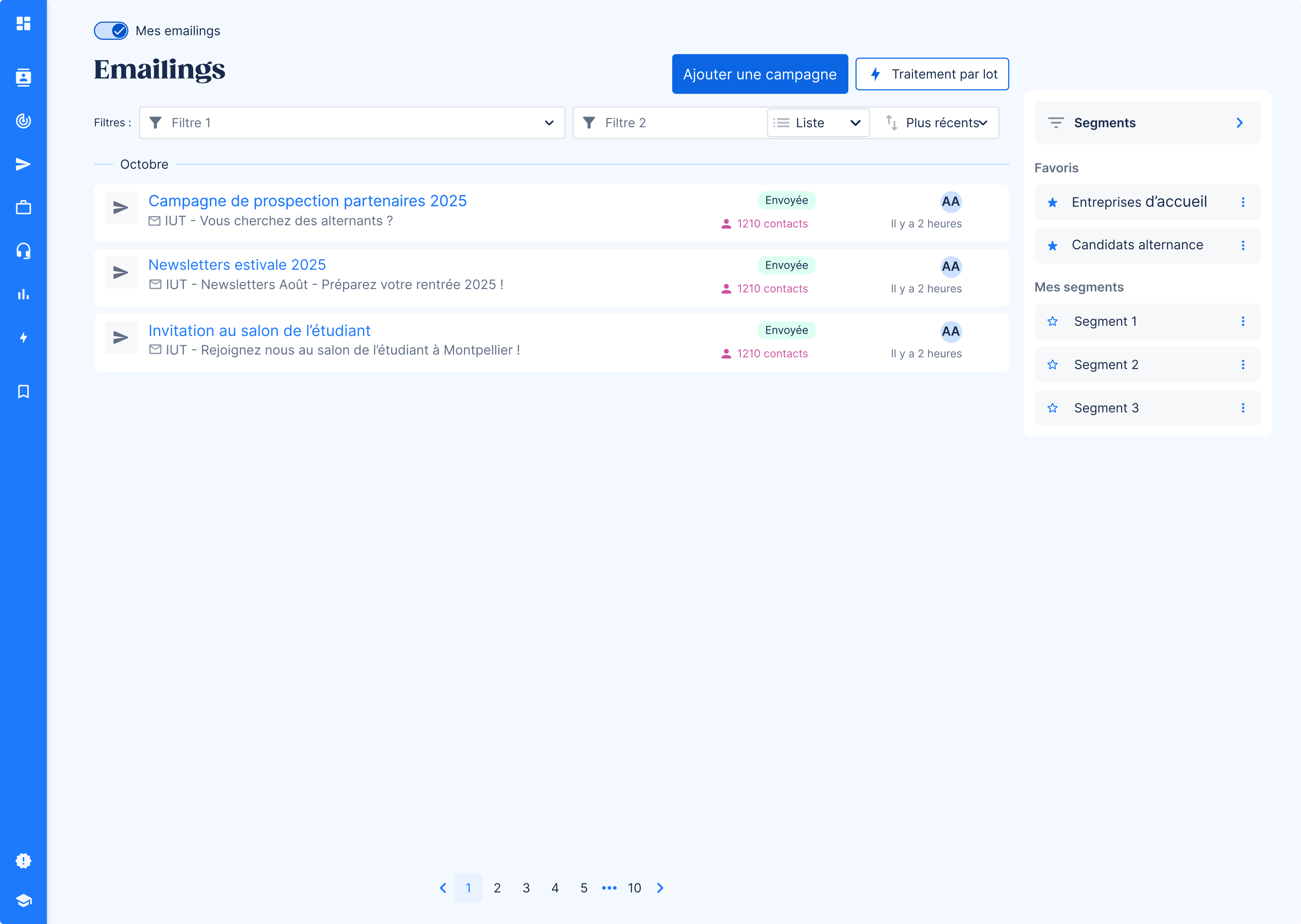 logiciel emailing ensiegnment supérieur