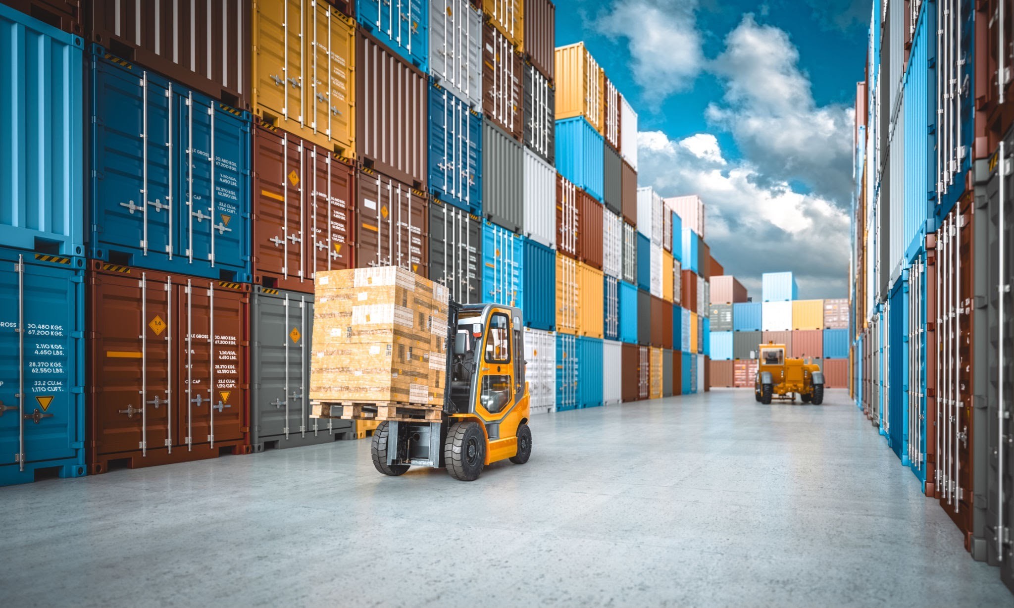 Export Container Loading & Warehouse Logistics, AI generated