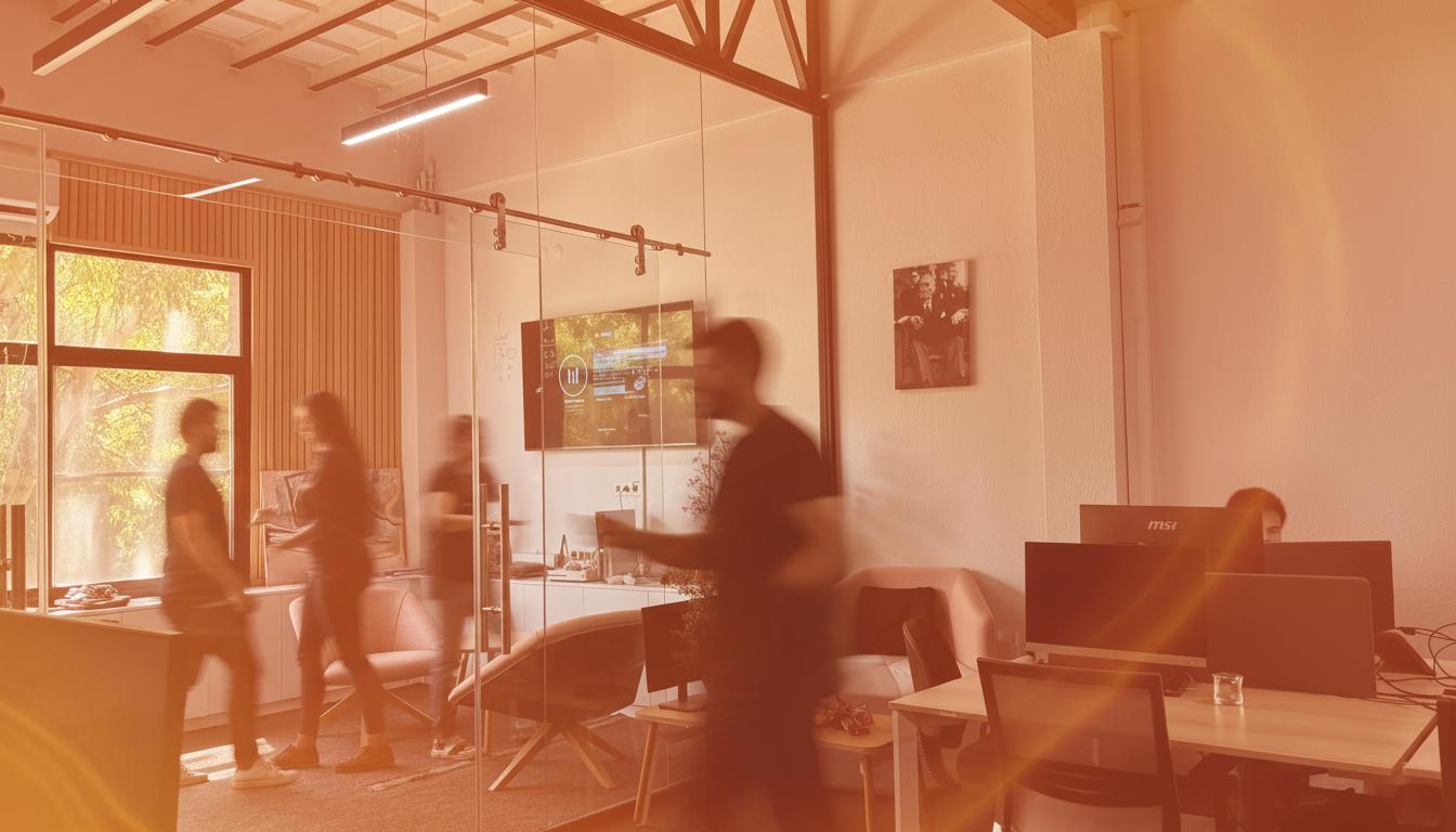 A group of people in the office