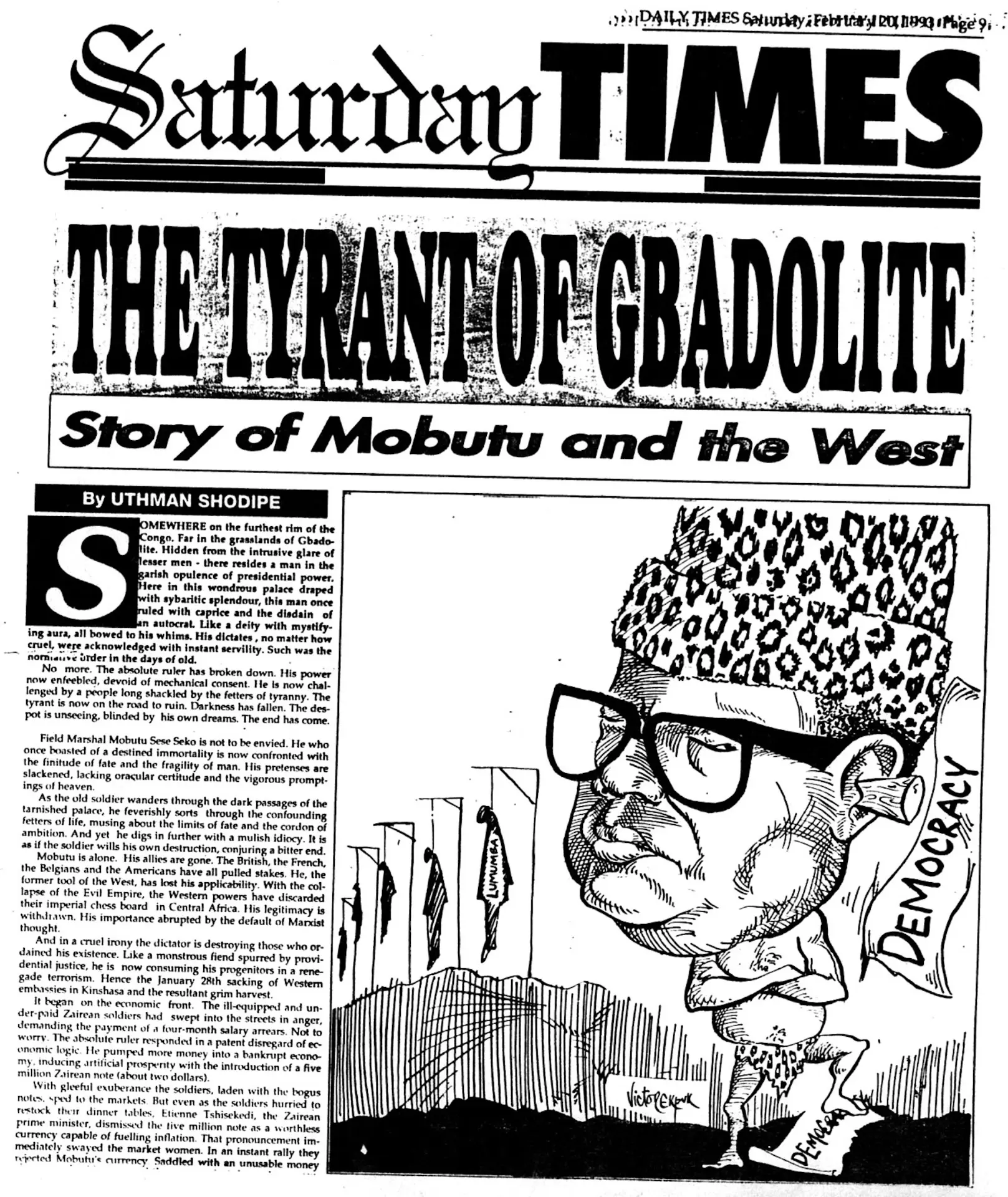 Victor Ekpuk Illustrations Daily Times newspapaer