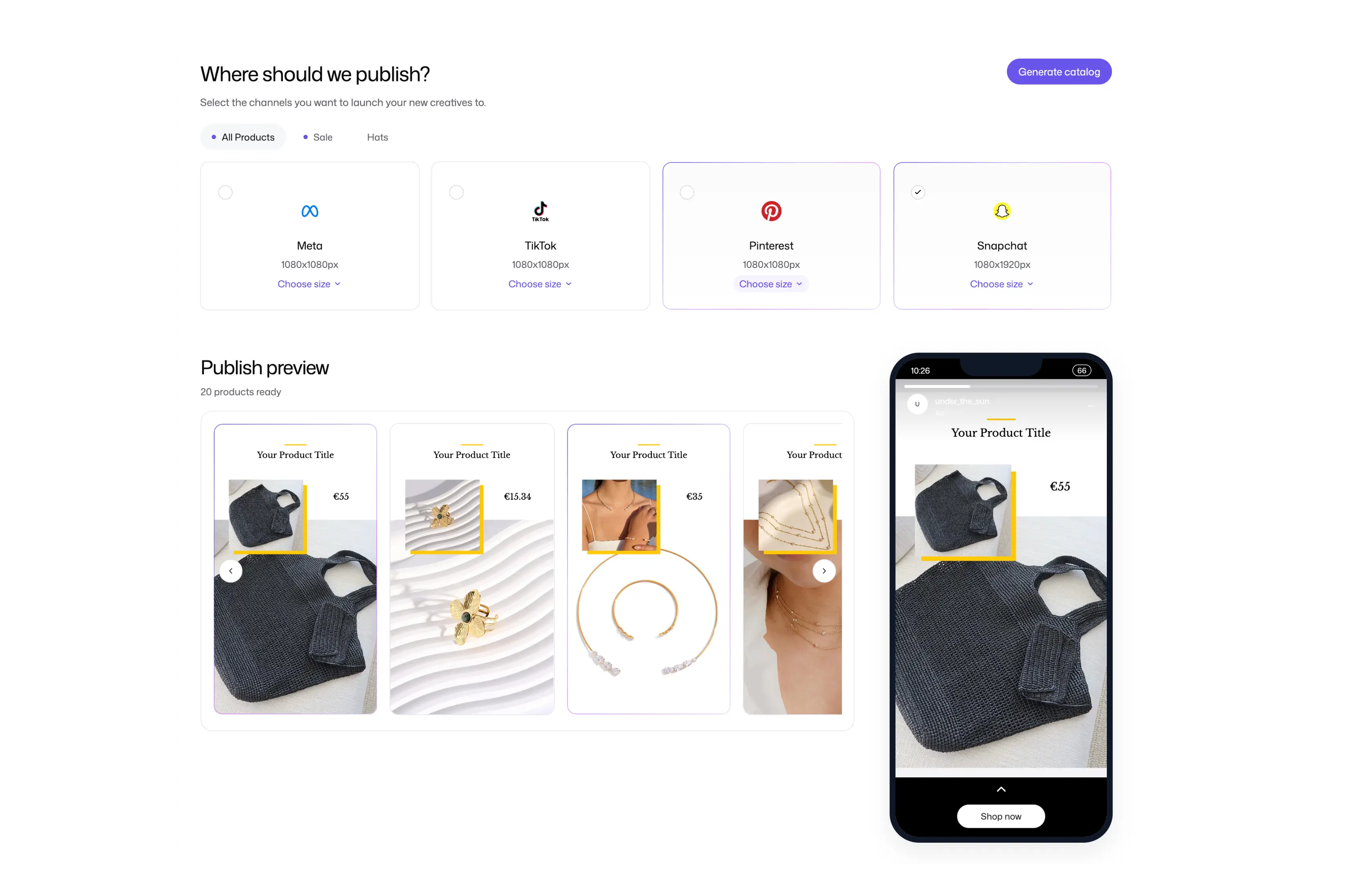 snapchat catalog ads DPA | flow by pansyer
