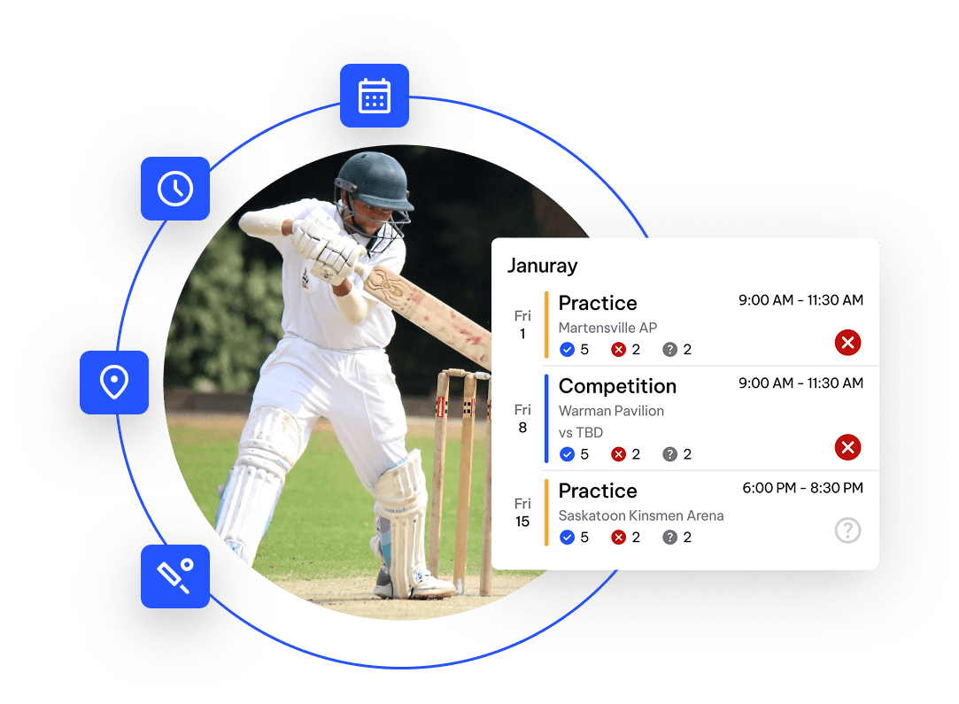 Cricket Club Scheduling Screenshot