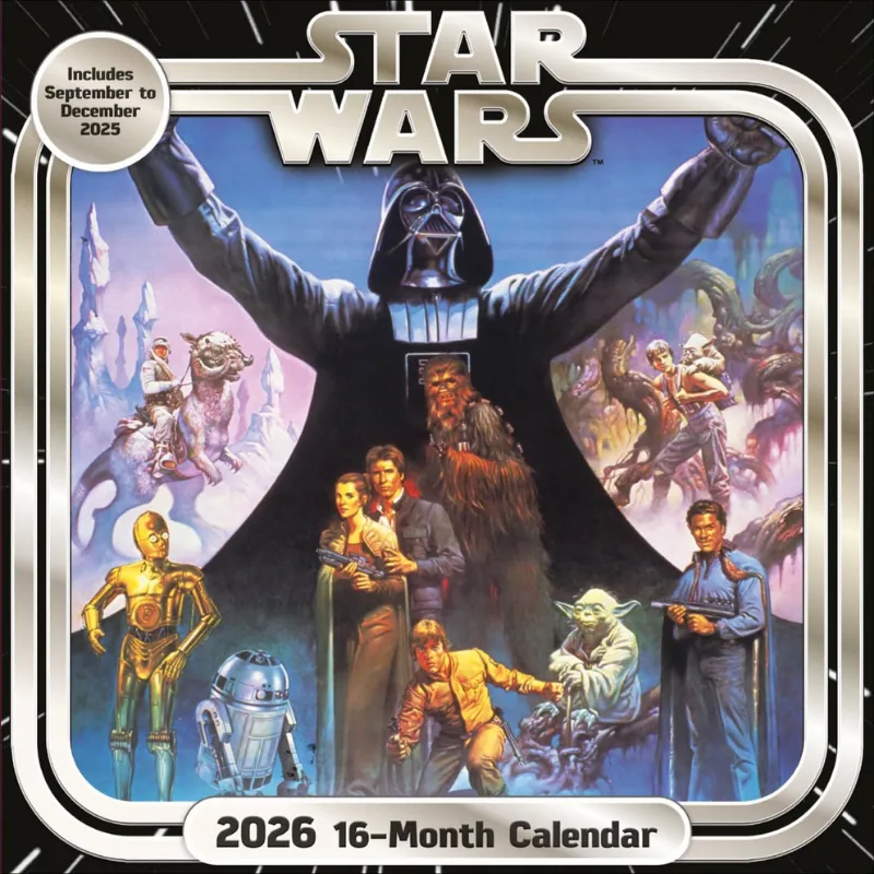 2026 16 month Star Wars wall calendar.