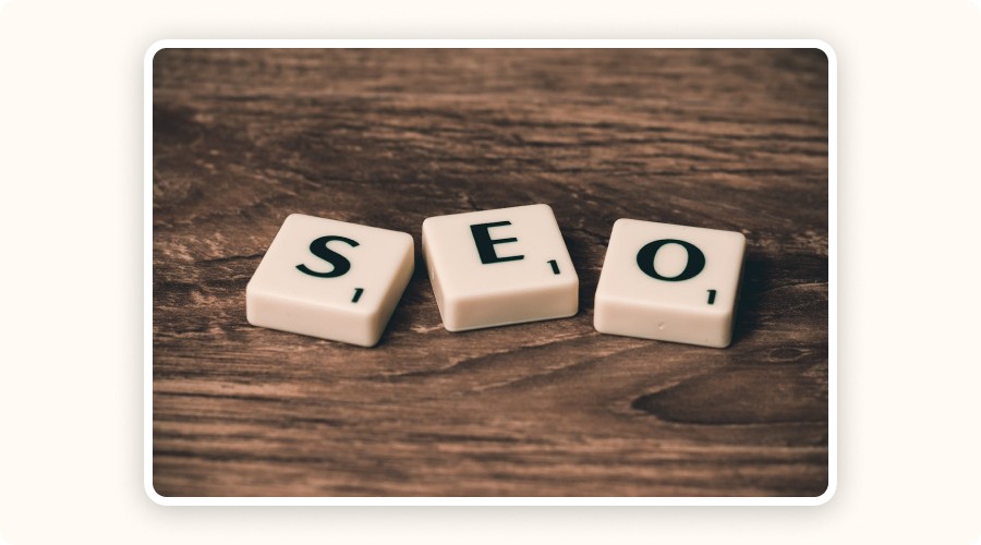 SEO spelled out with Scrabble tiles