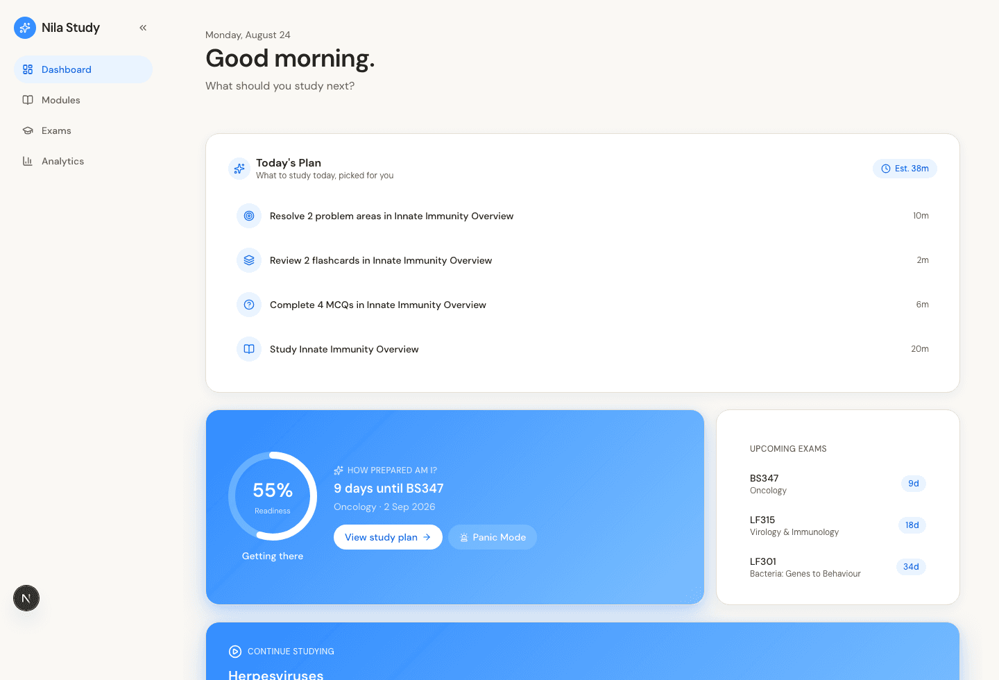 NilaLab dashboard