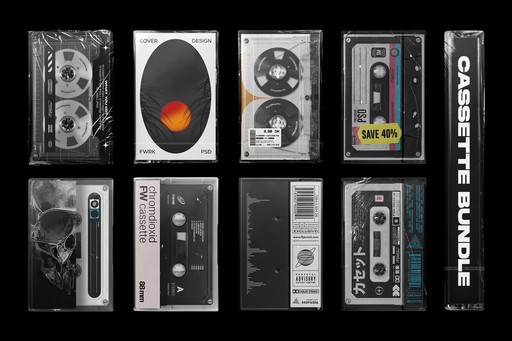 Comprehensive overview of the Cassette Case Mockup Bundle including sealed, classic, and vintage editions.