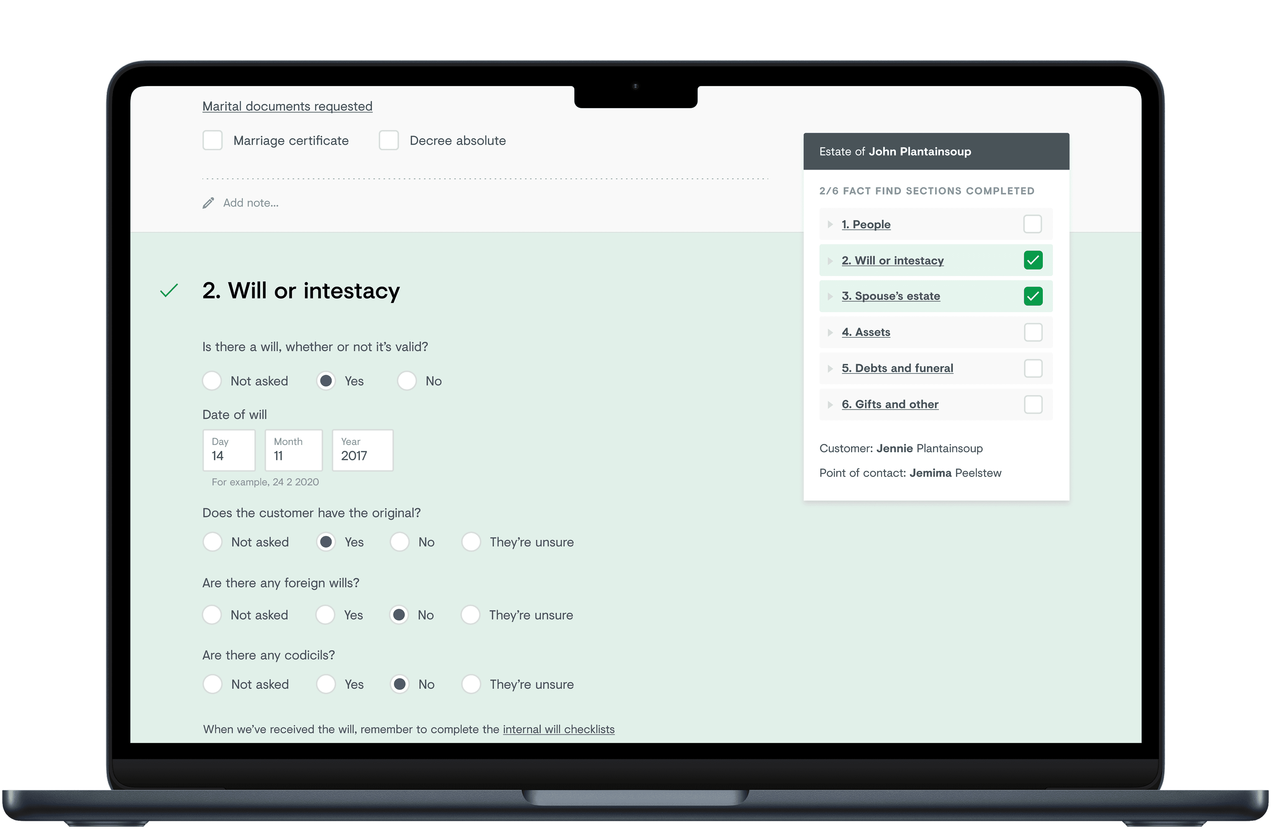 Mockup showing operations tooling in Macbook