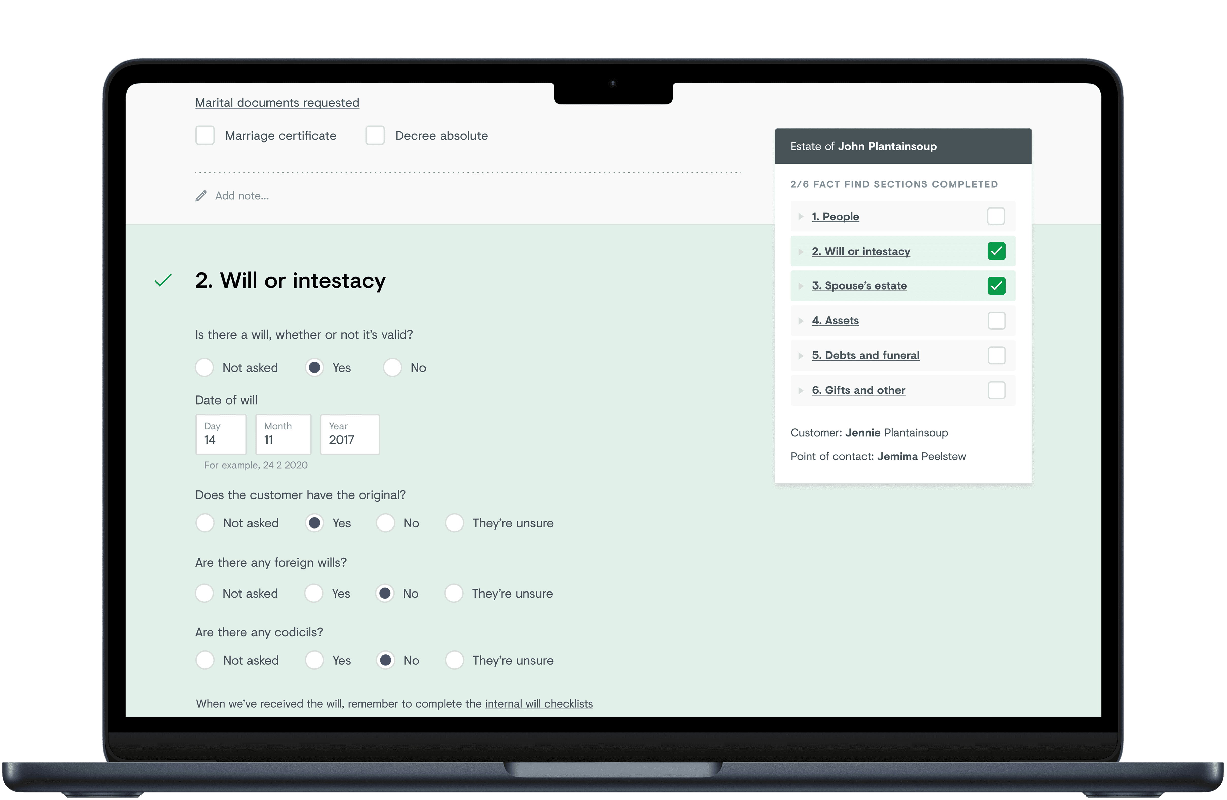 Mockup showing operations tooling in Macbook