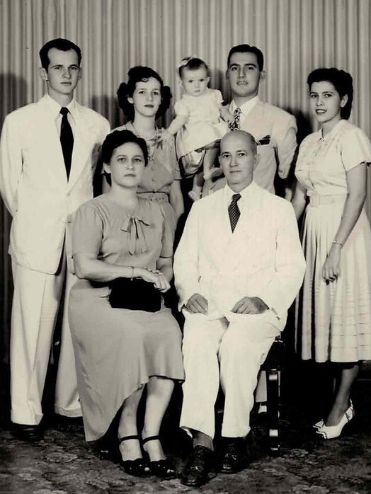 Family of Fernando Moraza taken 10 Oct,1951 Standing L to R_ Ramon Moraza, Rose Moraza Pla
