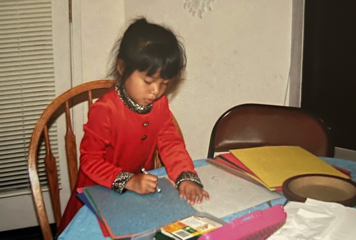 Woman with color palette