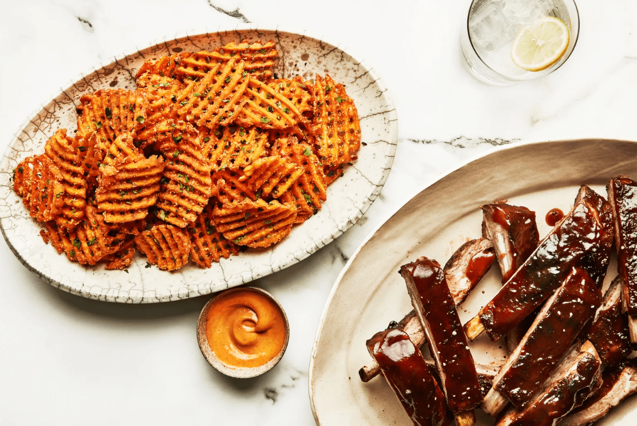 Waffle Fries With Ribs