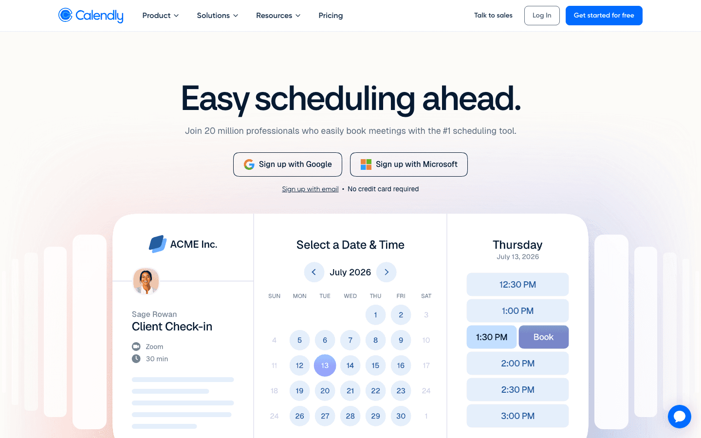 Calendly app screenshot