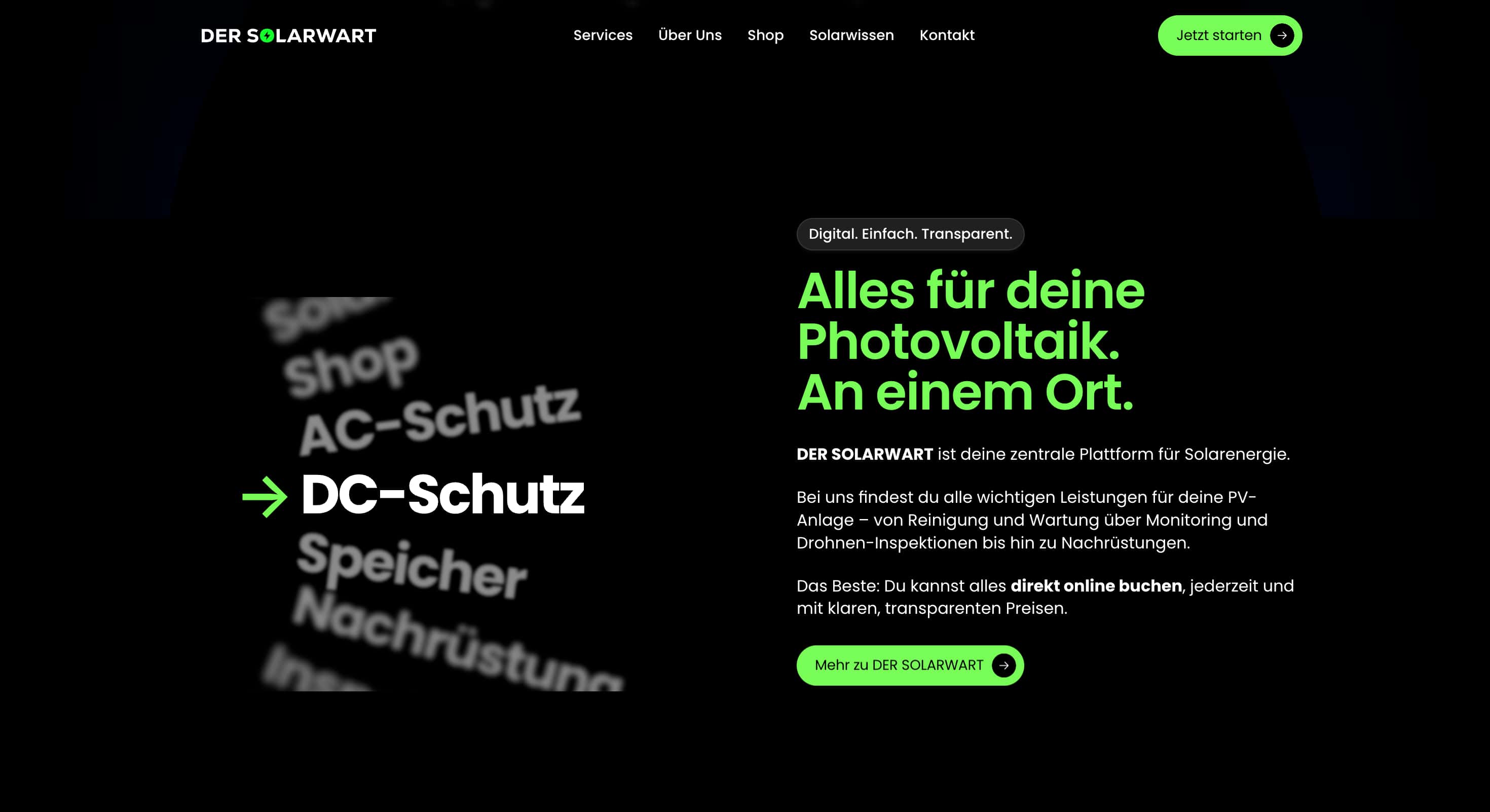 isualisierung des Projekt-Ablaufs für die Installation von Solaranlagen auf einer Website – Professionelles Webdesign für Solarfirmen von Webnity-X.