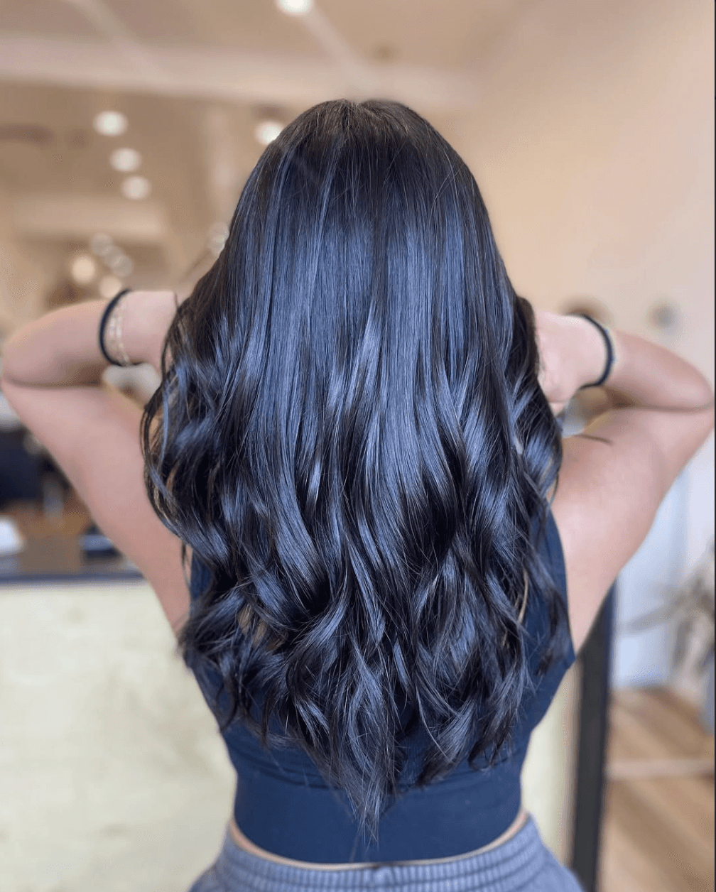 Color gloss and layered haircut by Tannya Speir at Del Sol Hair Studio Huntington Beach