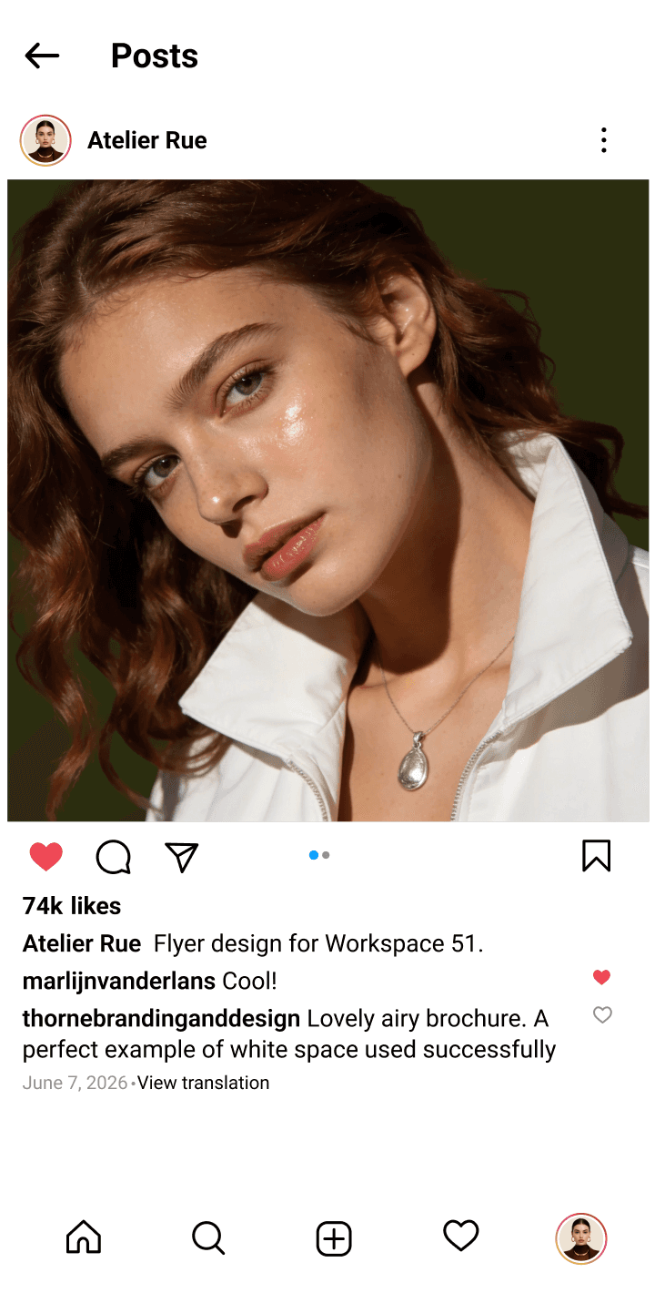 Instagram Atelier Rue post