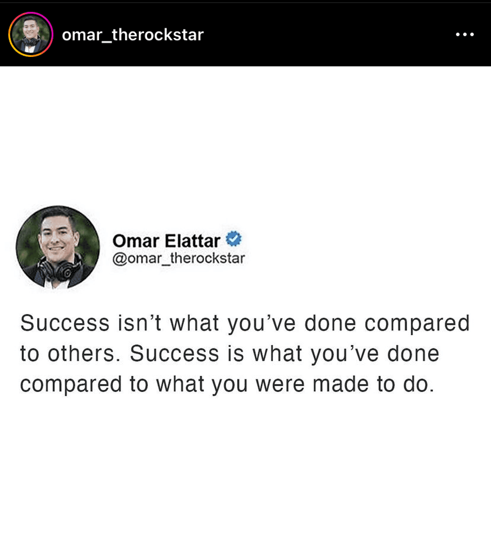 Omar Elatter IG post screenshot
