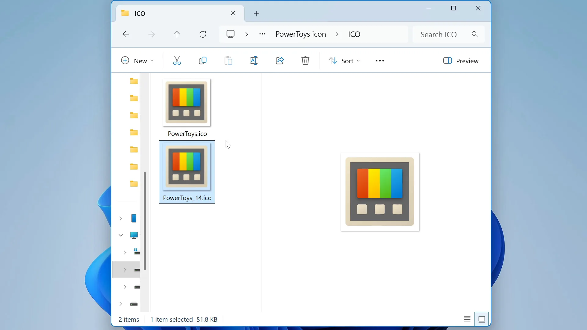 File Explorer preview pane rendering a file's contents