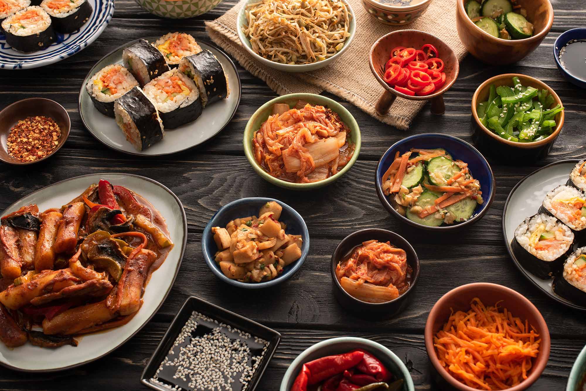 Asian Food on a table