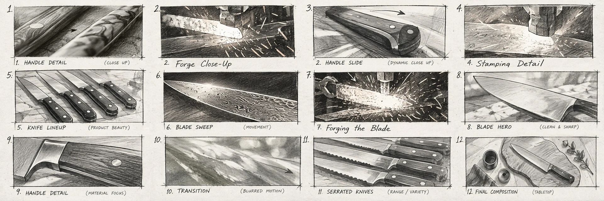 Knives Visualization — original sequence storyboard