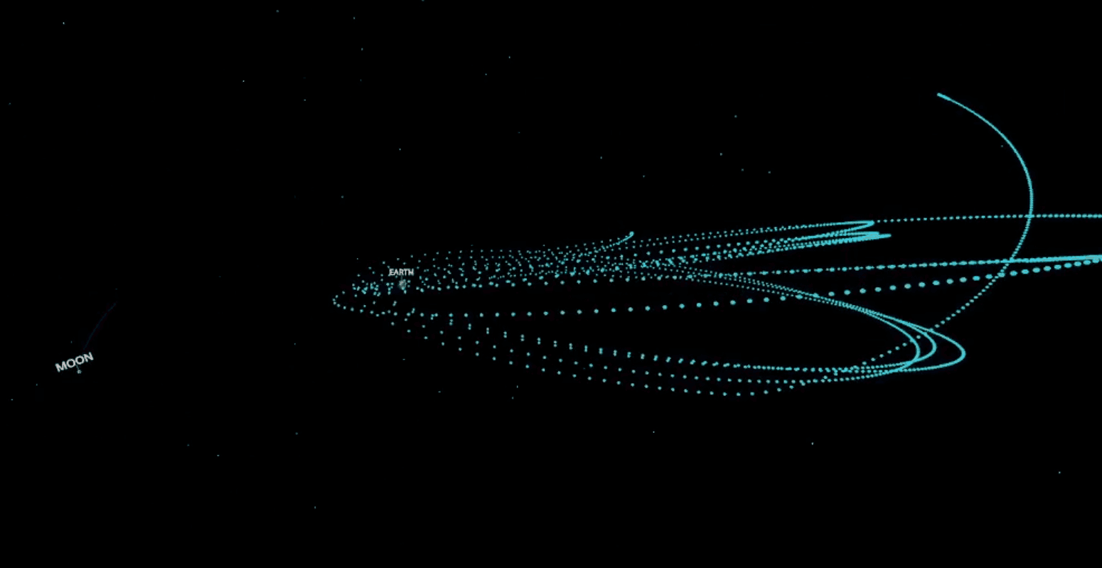 a purple and blue spiral shaped object with stars in the background