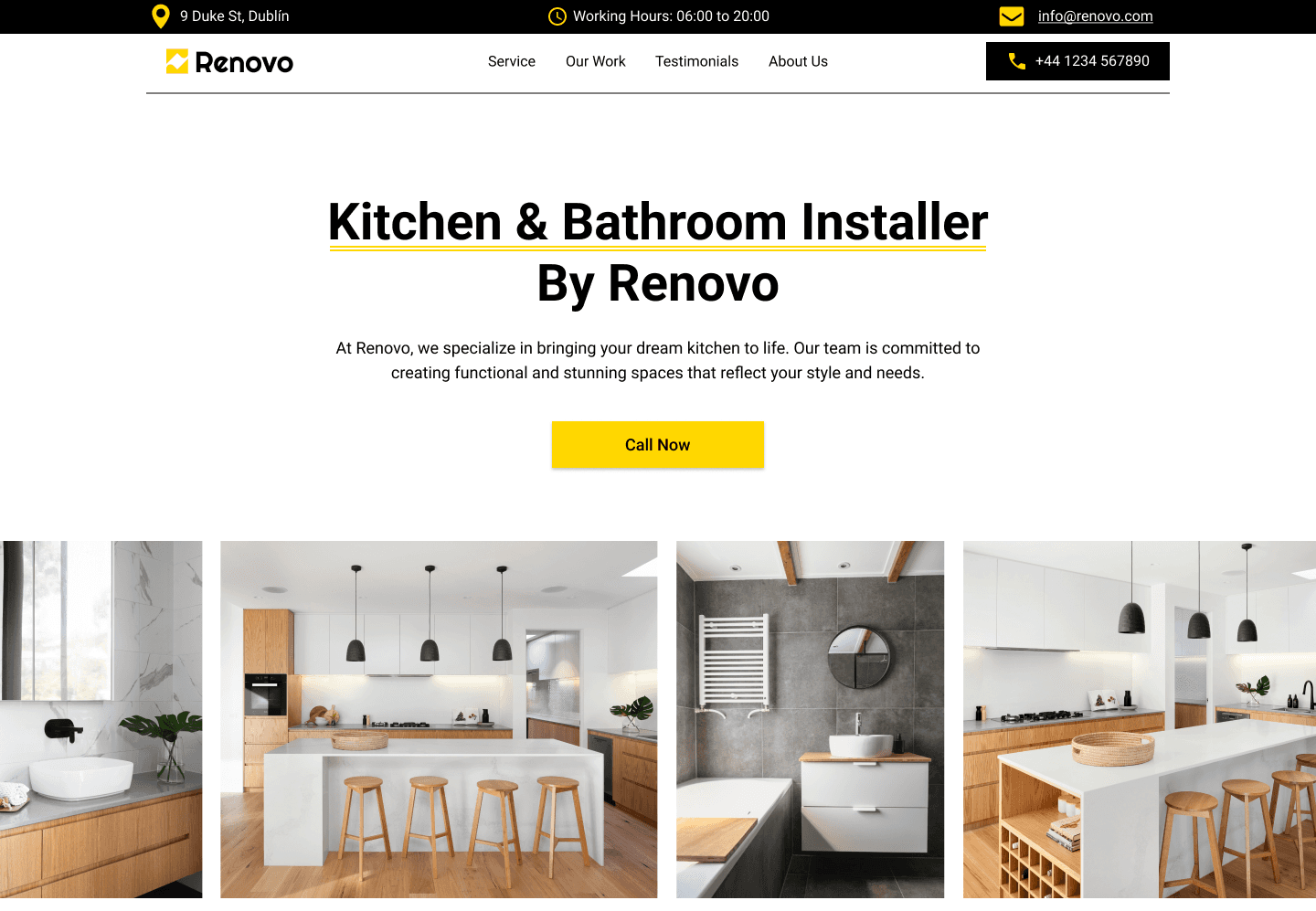 A comprehensive view of Renovo's website showcasing modern design and intuitive navigation.