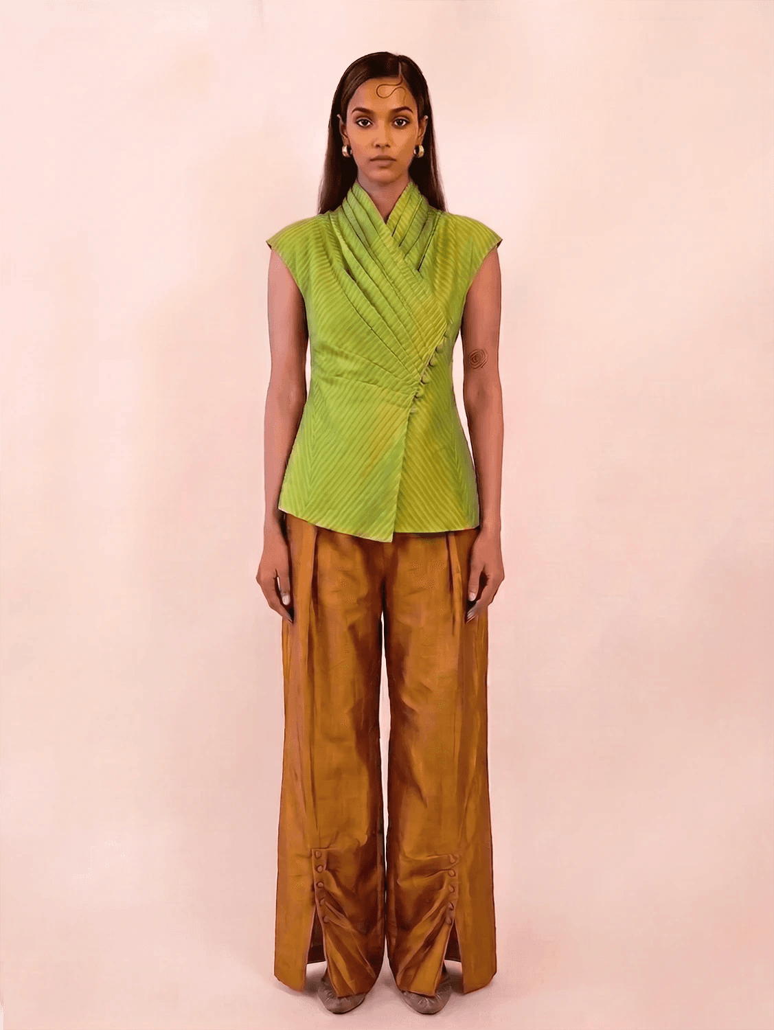 ANTRIKHA Top is a one of a kind piece, handcrafted in house from pure silk.