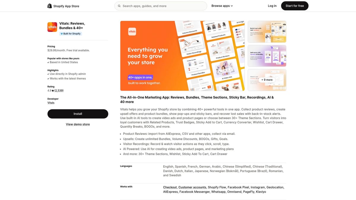 Top 7 Shopify Reviews App Picks for Boosting Sales in 2025 - Vitals: Reviews, Bundles & 40+