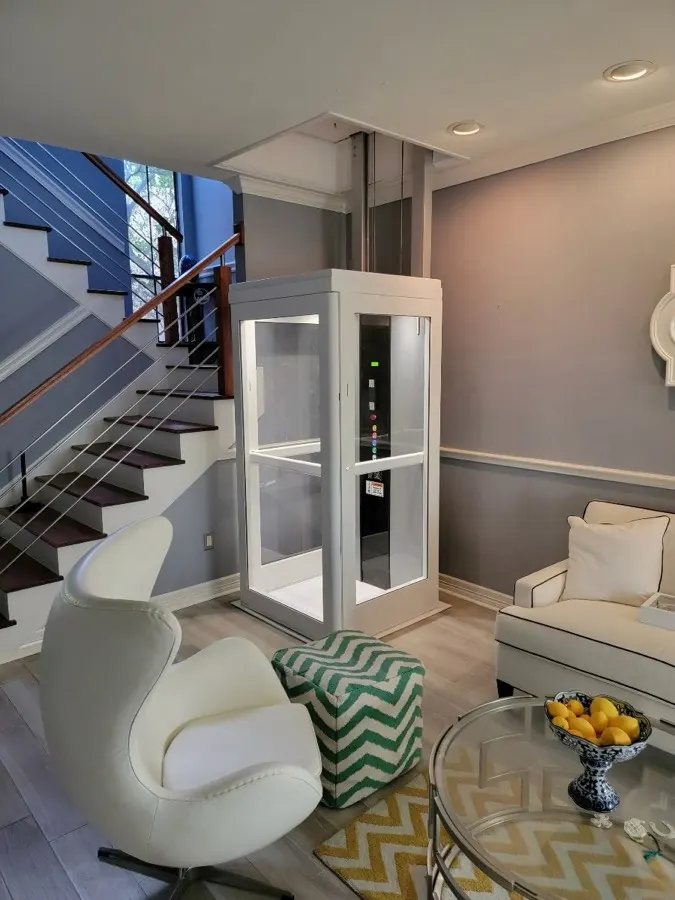 Through-the-floor home elevator