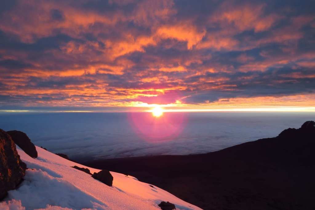Sunrise on summit of Kilimanjaro