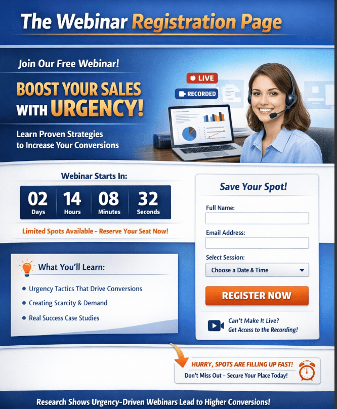 webinar registration page template