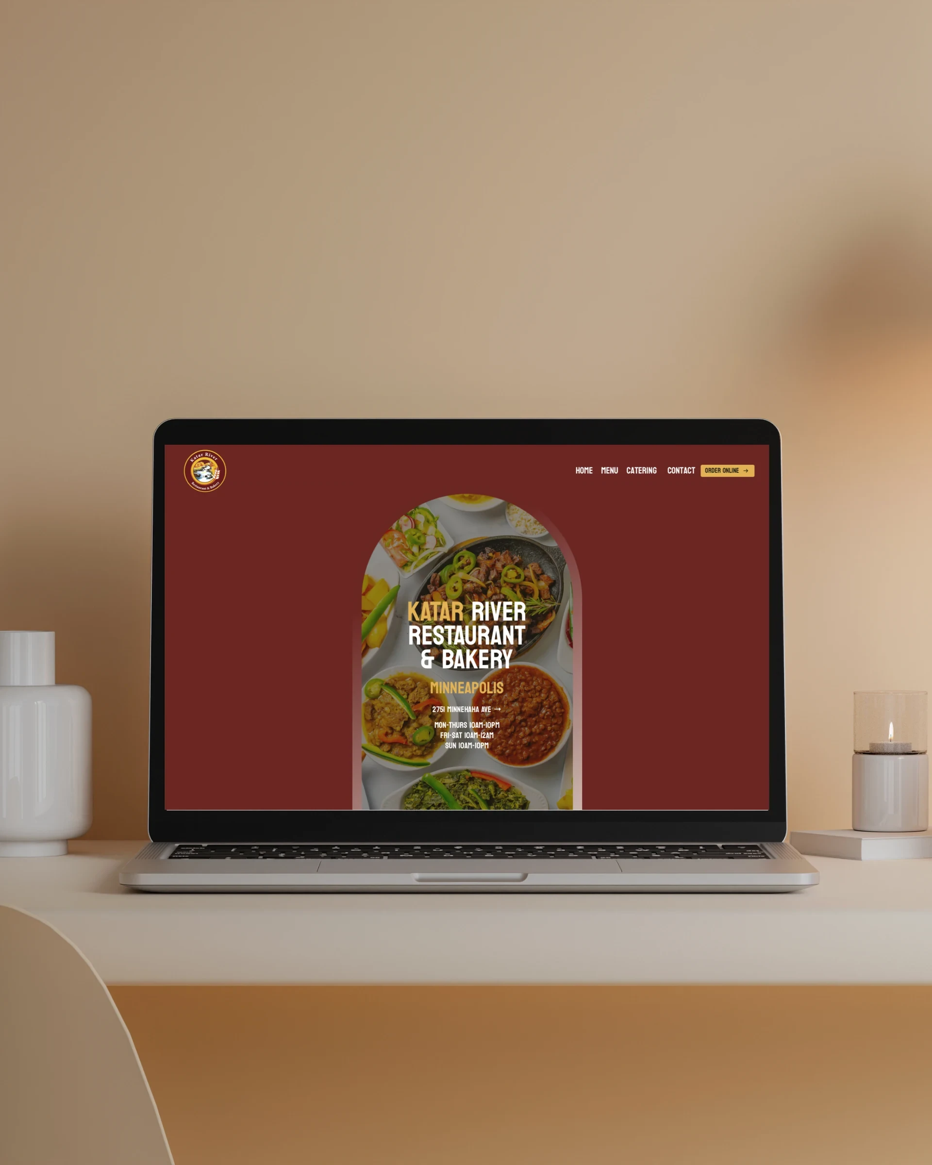 Katar website displayed on a laptop mockup