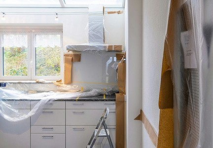 Home kitchen being renovated