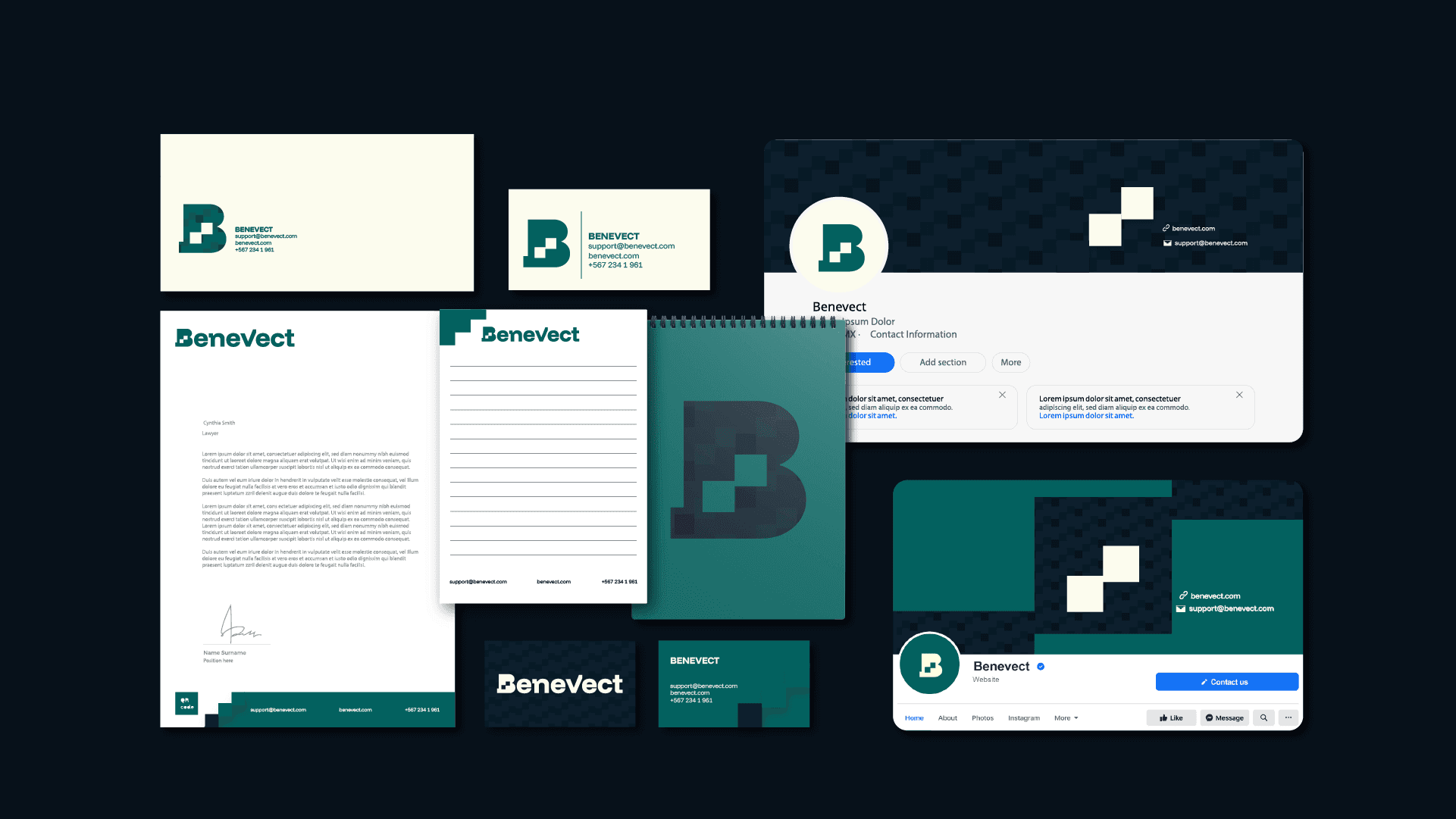 stationery created for corporate company, futuristic and business-friendly