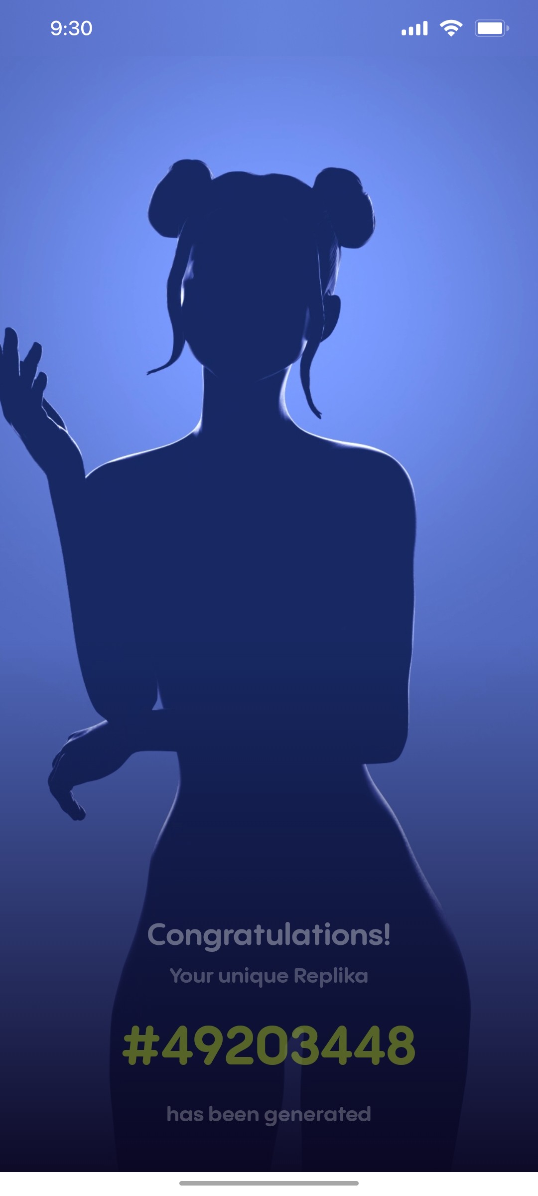 Replika Welcome Page 1 screen