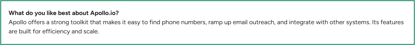 Apollo.io G2 review
