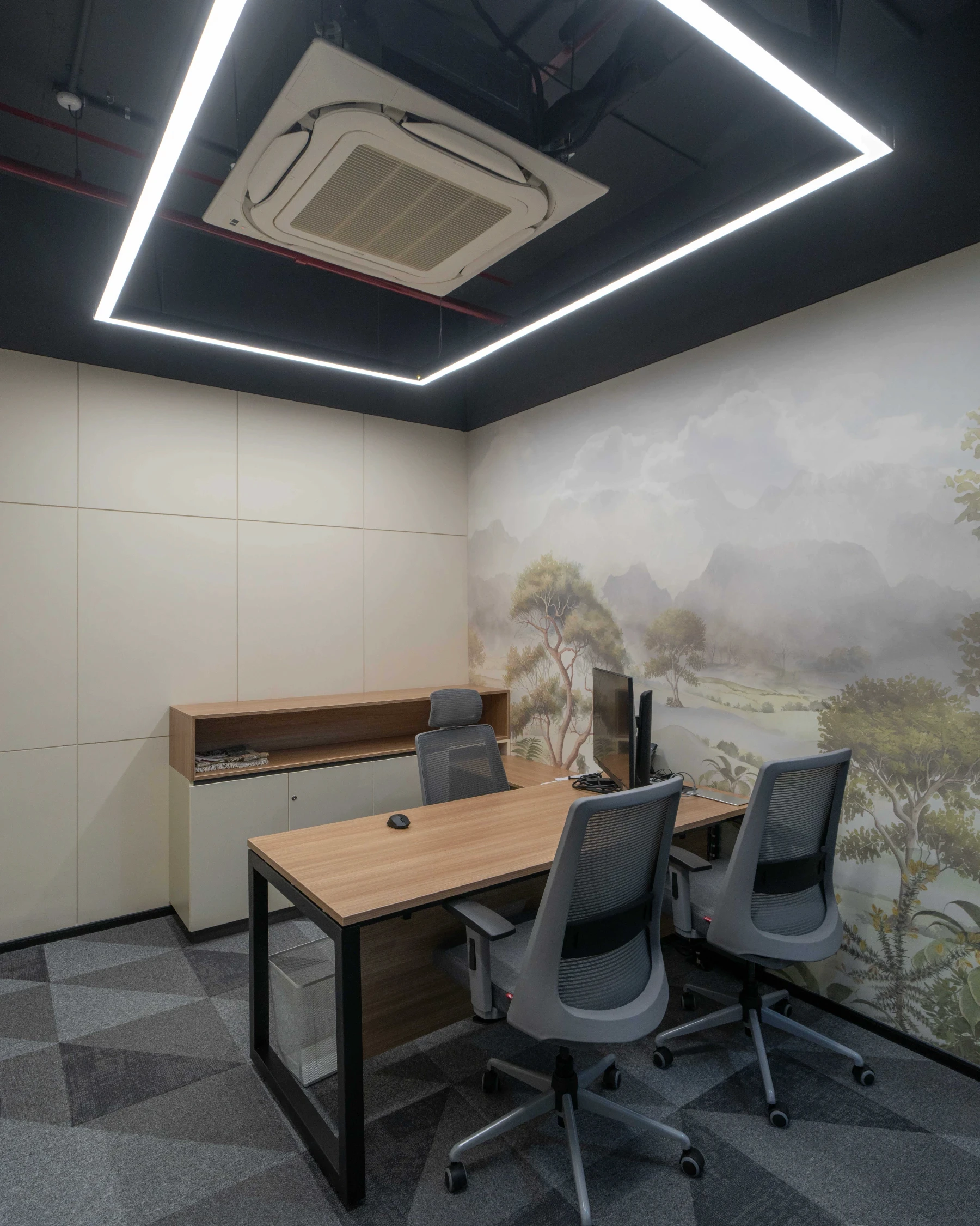 Cabin of a workpsace designed by liquid space studio specalising in workspace design